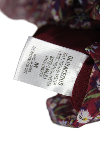 Olivaceous Womens Multicolor Floral Boho Mini Skirt Size M