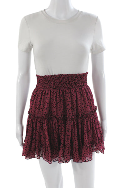 Misa Womens Red Geometric Star Mini Skirt Viscose Size S