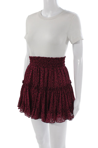 Misa Womens Red Geometric Star Mini Skirt Viscose Size S
