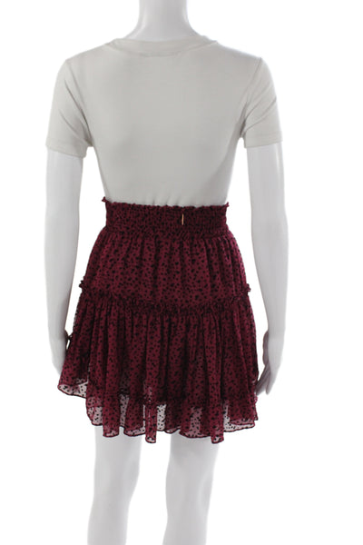 Misa Womens Red Geometric Star Mini Skirt Viscose Size S
