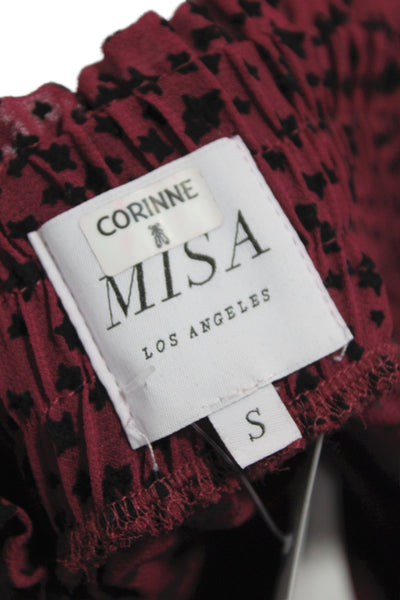 Misa Womens Red Geometric Star Mini Skirt Viscose Size S