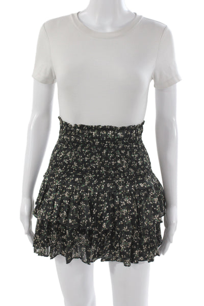 We're All Pretty Girls Women Black Floral Mini Skirt Polyester Size S