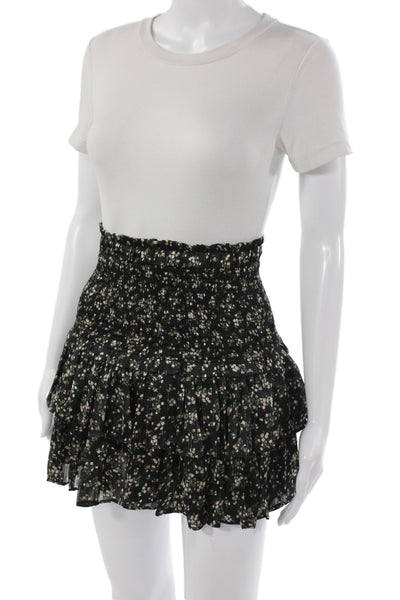 We're All Pretty Girls Women Black Floral Mini Skirt Polyester Size S