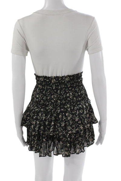 We're All Pretty Girls Women Black Floral Mini Skirt Polyester Size S
