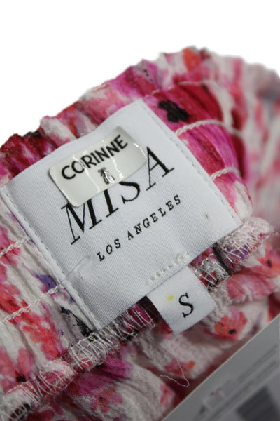 Misa Women Multicolor Floral Mini Skirt 100% Polyester Pull On Size S