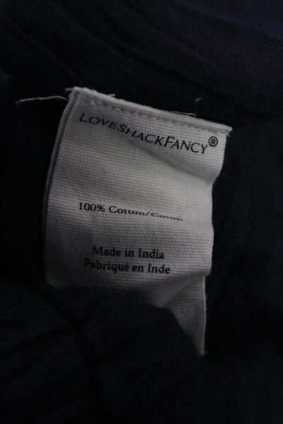 Love Shack Fancy Women Mini Skirt Blue Cotton Bohemian Size S