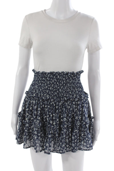 We're All Pretty Girls Women Blue Floral Mini Skirt Size S