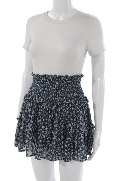 We're All Pretty Girls Women Blue Floral Mini Skirt Size S