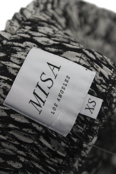 Misa Women Black Animal Print Viscose Mini Skirt Boho Size XS