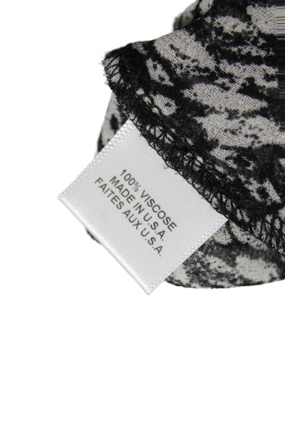 Misa Women Black Animal Print Viscose Mini Skirt Boho Size XS