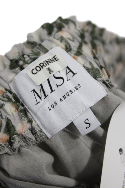 Misa Women Green Floral Mini Skirt Size S