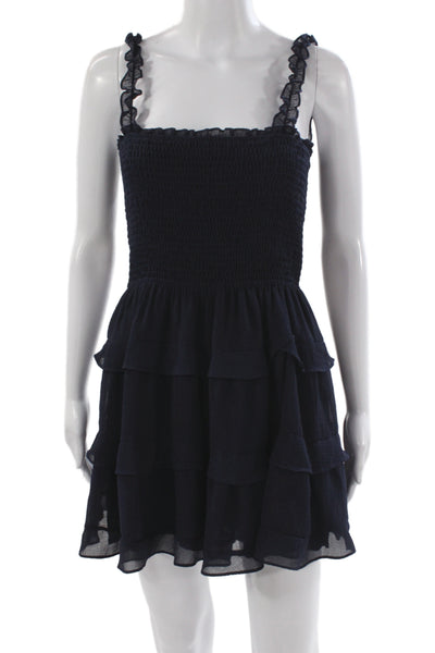 Olive & Bettes Womens Black Boho Mini Dress Square Neck Sleeveless Size S