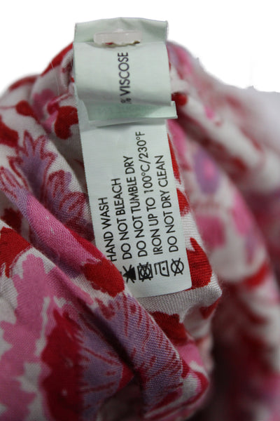Poupette St. Barth Womens Floral V-Neck Mini Dress Viscose Size XL