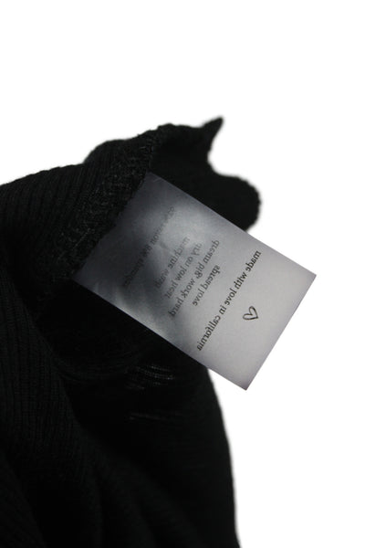 Designer Womens Basic Sleeveless Scoop Neck Black Rayon Tank Pullover Size M
