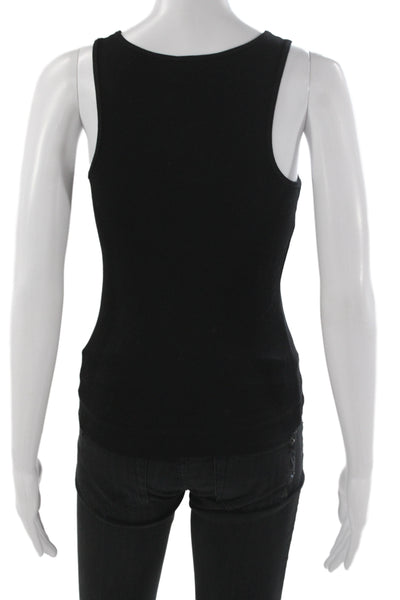By Malene Birger Women Black Organic Cotton Scoop Neck Sleeveless Tank Size XS