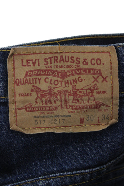 Levis Mens Blue Bootcut Jeans Mid Rise Cotton Inseam 32 Size 30W