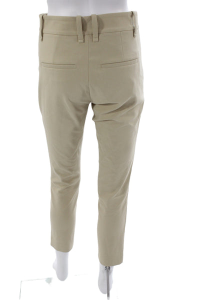 Vince Womens Ankle Pants Beige Cotton Blend Button Closure Size 4