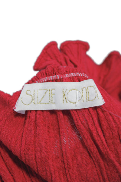 Suzie Kondi Womens Red Cotton Off Shoulder Tunic 3/4 Sleeve Size S