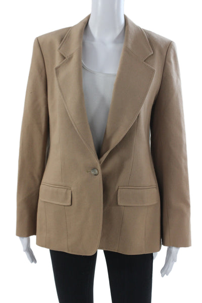Pendleton Women Blazer Beige 100% Virgin Wool Button Solid Size S