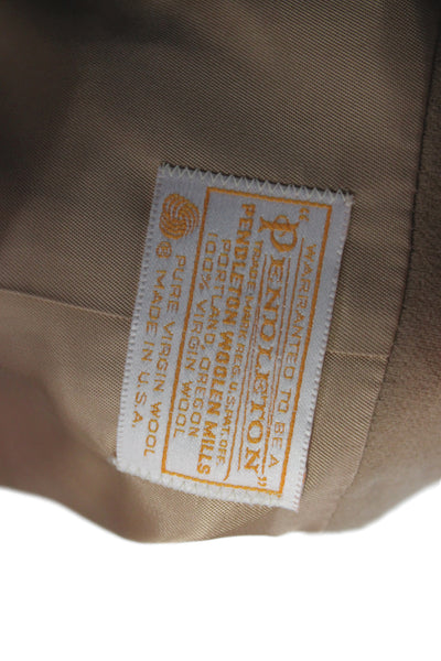 Pendleton Women Blazer Beige 100% Virgin Wool Button Solid Size S