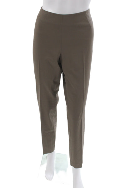 Lafayette 148 New York Womens Dress Pants Brown Wool Zip Size 6