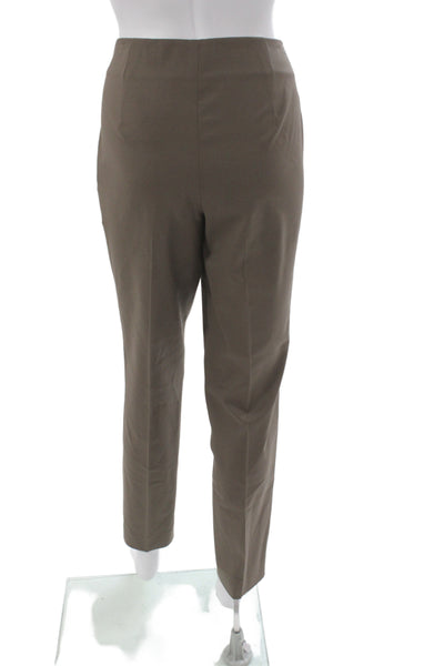 Lafayette 148 New York Womens Dress Pants Brown Wool Zip Size 6
