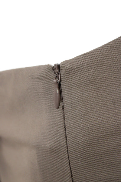Lafayette 148 New York Womens Dress Pants Brown Wool Zip Size 6