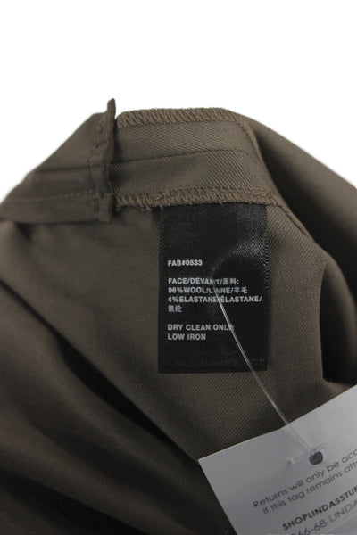 Lafayette 148 New York Womens Dress Pants Brown Wool Zip Size 6