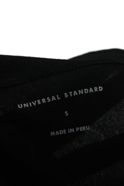 Universal Standard Women Black T-Shirt Dress V-Neck Short Sleeve Size S