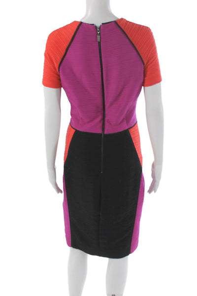 Nue By Shani Womens Sheath Dress Black Sweetheart Short Sleeve Knee Size 10