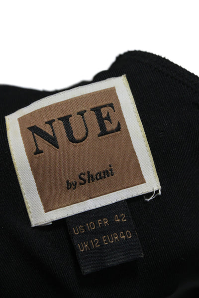 Nue By Shani Womens Sheath Dress Black Sweetheart Short Sleeve Knee Size 10