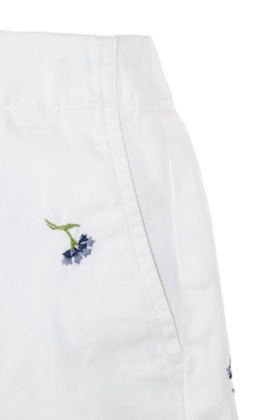 Polo Ralph Lauren Womens Chino Shorts White Floral Cotton Button Size 2
