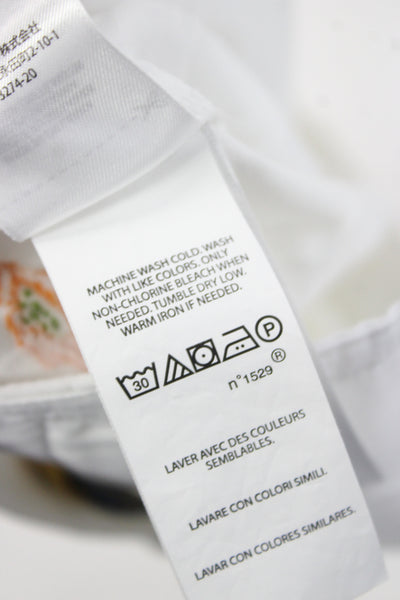 Polo Ralph Lauren Womens Chino Shorts White Floral Cotton Button Size 2
