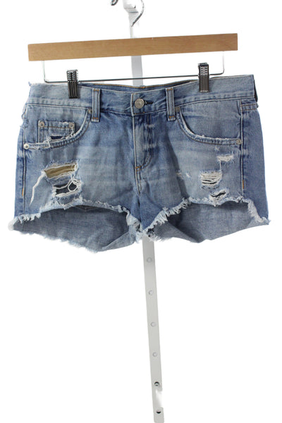 Rag & Bone Jean Womens Cut-Off Blue Cotton Shorts Size 25