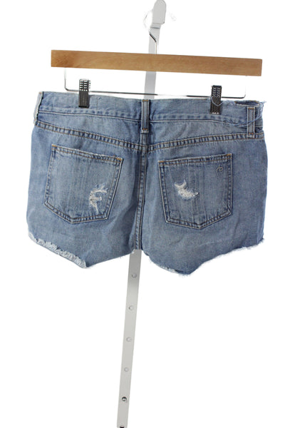 Rag & Bone Jean Womens Cut-Off Blue Cotton Shorts Size 25