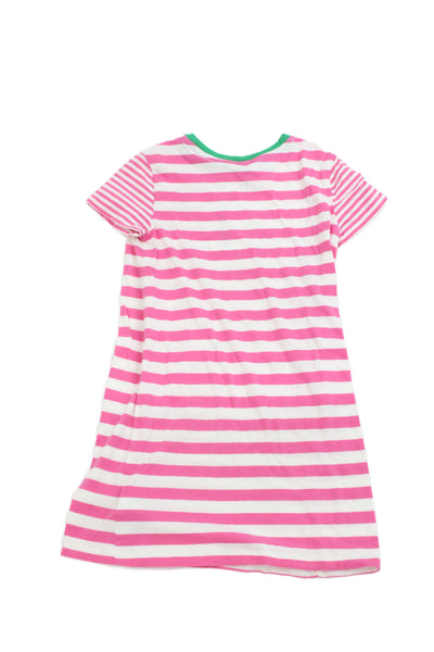 Polo Ralph Lauren Girls Short Sleeve Striped Shirt Dress Pink White Size 6