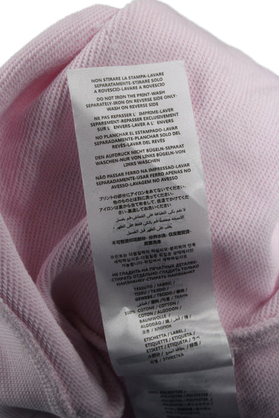 McQ by Alexander McQueen Womens Pullover Hoodie Pink Crew Neck Cotton Size L