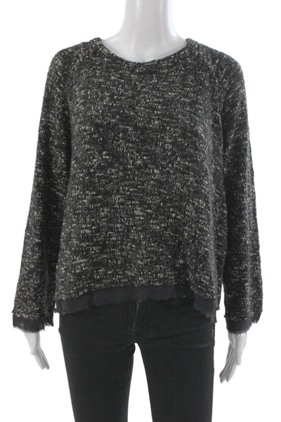 Charlie Joe Womens Pullover Sweater Black Crew Neck Size XS