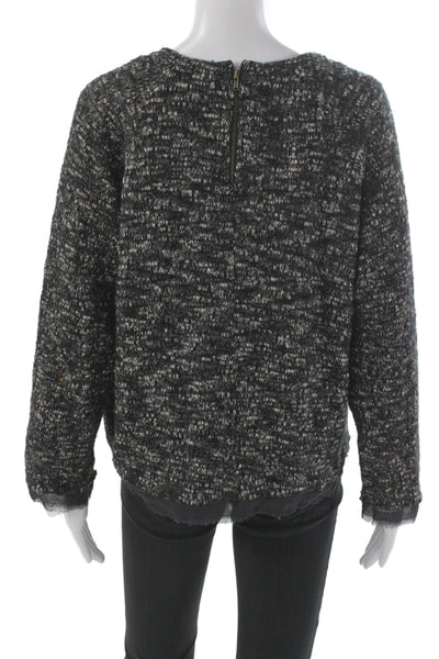 Charlie Joe Womens Pullover Sweater Black Crew Neck Size XS