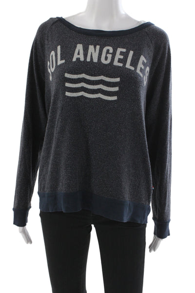 SOL ANGELES Womens Jersey Scoop Neck Long Sleeve T-Shirt Gray Size S