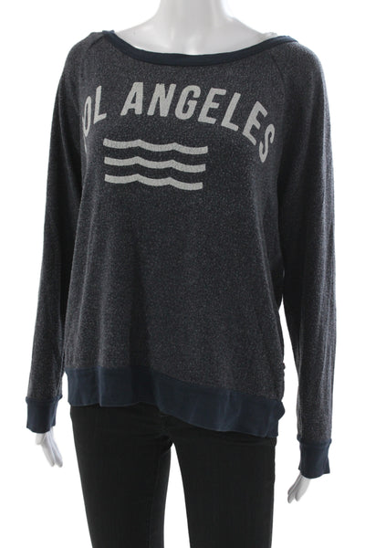 SOL ANGELES Womens Jersey Scoop Neck Long Sleeve T-Shirt Gray Size S