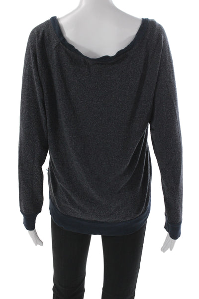 SOL ANGELES Womens Jersey Scoop Neck Long Sleeve T-Shirt Gray Size S