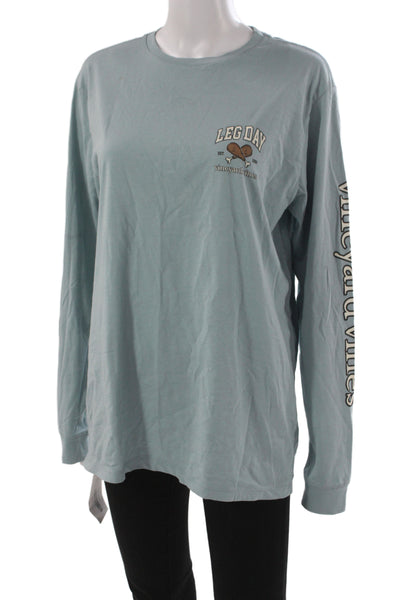 Vineyard Vines Unisex Adults Blue Graphic Crew Neck Long Sleeve T-Shirt Size S