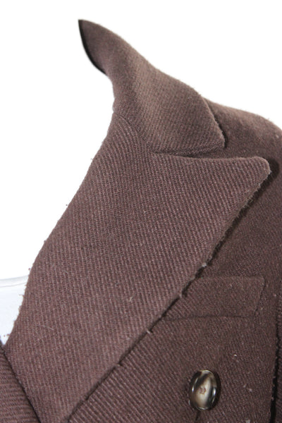 ASTR Women Overcoat Brown Long Sleeve Button Polyester Size XS