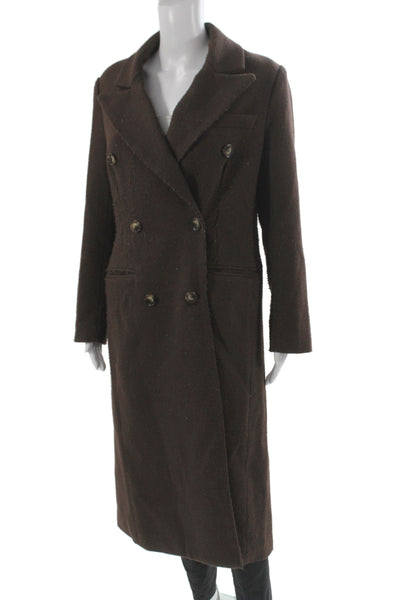 ASTR Women Overcoat Brown Long Sleeve Button Polyester Size XS