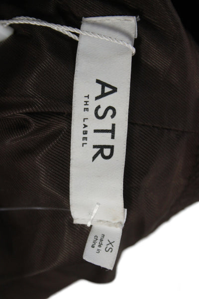 ASTR Women Overcoat Brown Long Sleeve Button Polyester Size XS