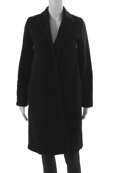 Zara Womens Overcoat Black Long Sleeve Polyester Fall Size S