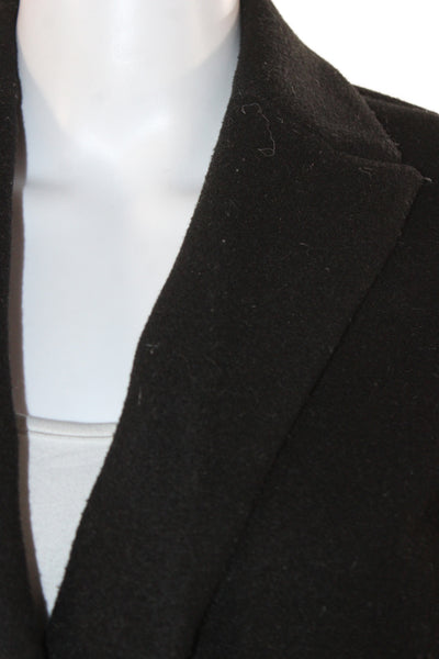 Zara Womens Overcoat Black Long Sleeve Polyester Fall Size S