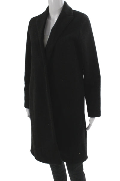 Zara Womens Overcoat Black Long Sleeve Polyester Fall Size S