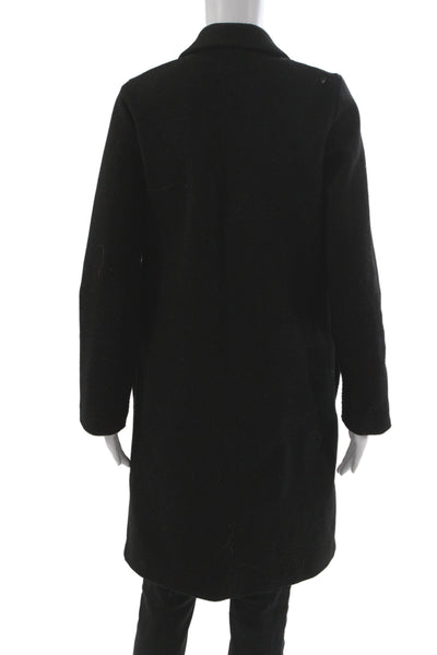 Zara Womens Overcoat Black Long Sleeve Polyester Fall Size S